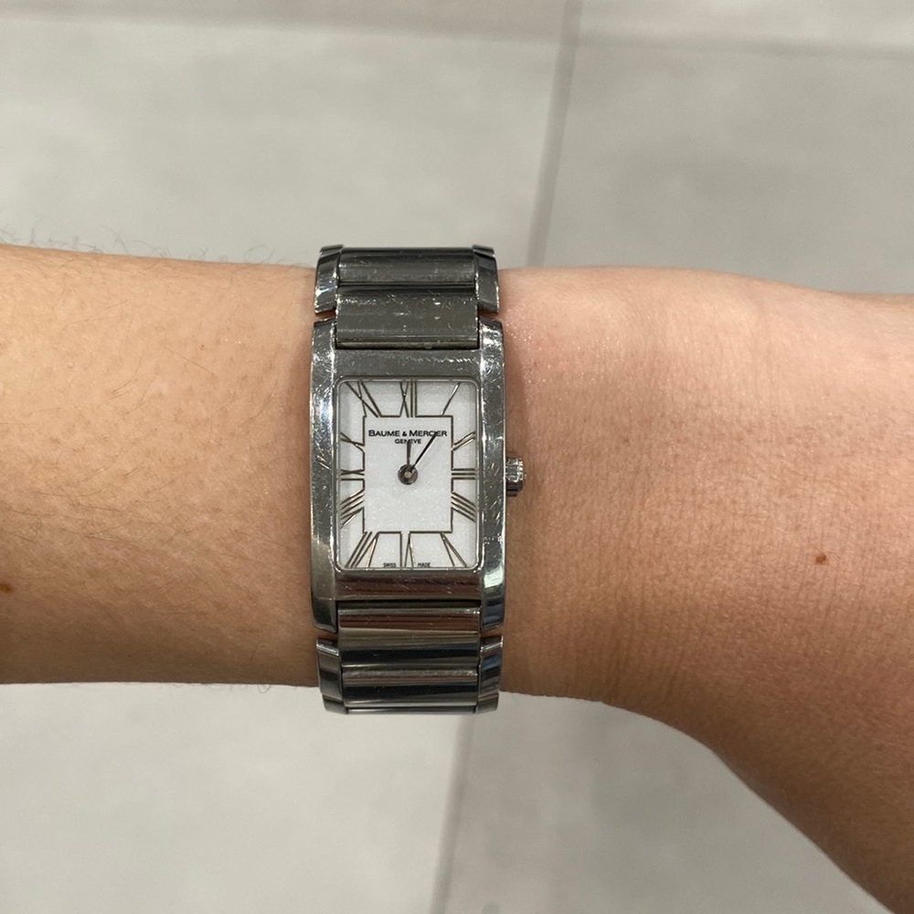 Baume and Mercier Hampton Classic stainless steel watch.